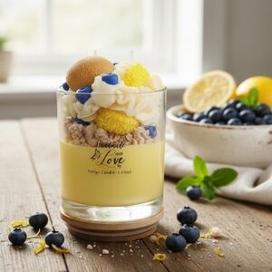 Lemon Blueberry Crumble Scented Soy Wax Candle Handmade Home Decor Gifts